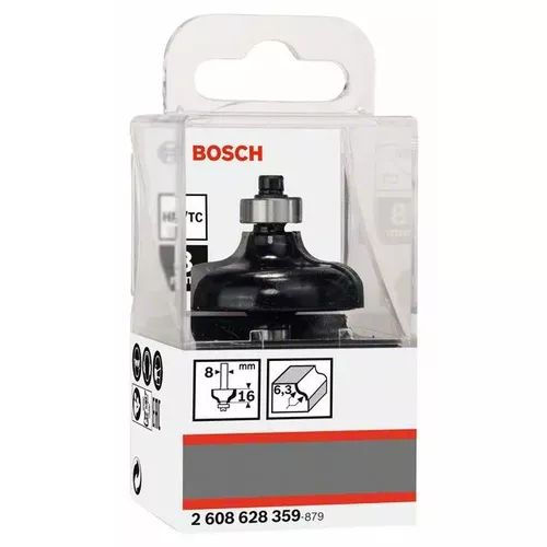 Fréza na tvorbu hran F, 8 mm, R1 6,35 mm, D 38 mm, L 15,7 mm, G 57 mm  BOSCH 2608628359