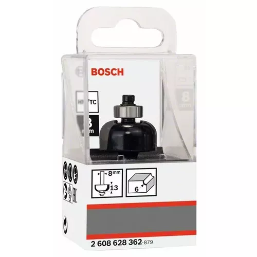 Dlabací fréza s kuličkovým ložiskem, 8 mm, R1 6 mm, D 24,7 mm, L 13 mm, G 53 mm BOSCH 2608628362