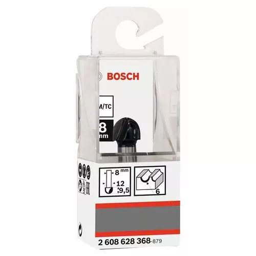 Žlábkovací fréza, 8 mm, R1 6 mm, D 12 mm, L 9,2 mm, G 40 mm BOSCH 2608628368