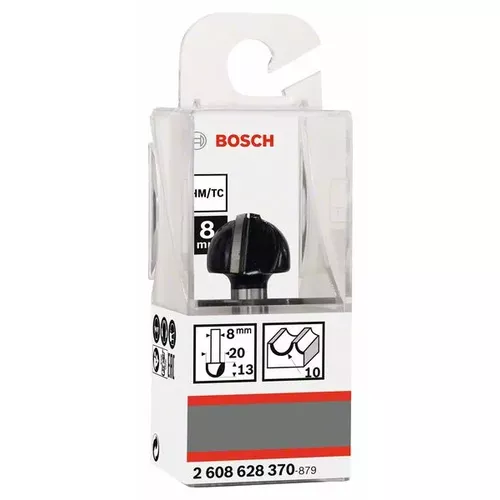 Žlábkovací fréza, 8 mm, R1 10 mm, D 20 mm, L 12,4 mm, G 46 mm BOSCH 2608628370