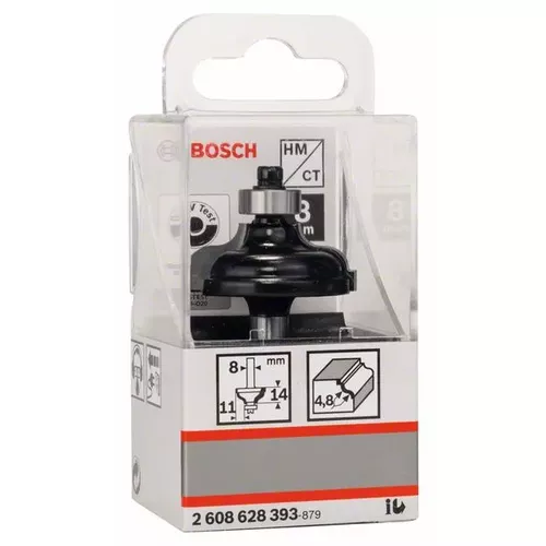 Fréza na tvorbu hran A, 8 mm, R1 4,8 mm, B 11 mm, L 14,3 mm, G 57 mm BOSCH 2608628393