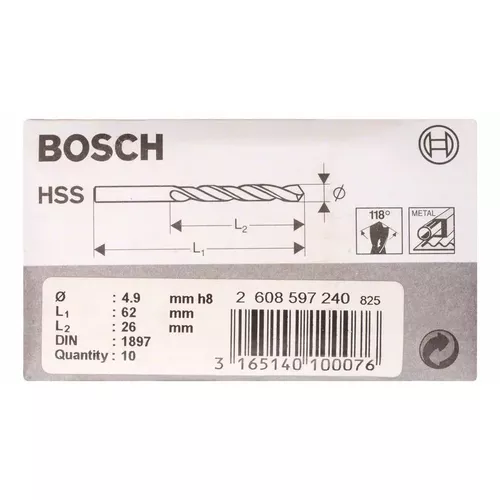 Vrtáky na karoserie HSS-R, DIN 1897  BOSCH 2608597240
