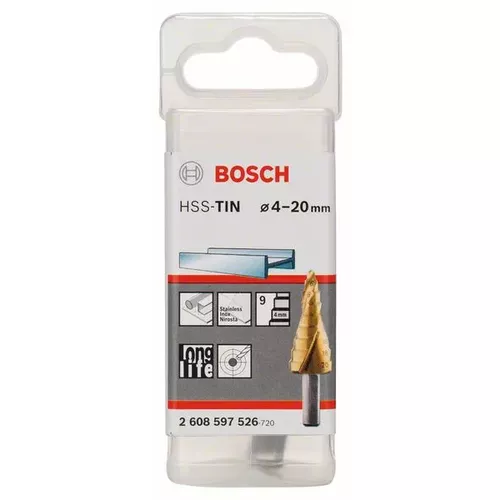 Stupňovité vrtáky HSS-TiN BOSCH 2608597526