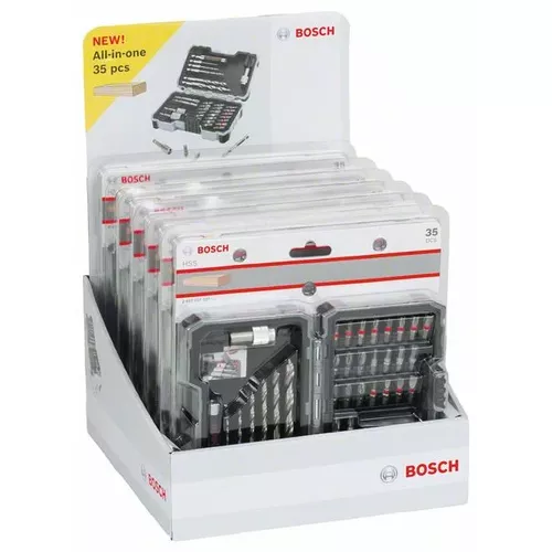35dílná sada spirálových vrtáků HSS a šroubovacích nástavců Extra Hard, PH, PZ, SL, H, T  BOSCH 2607017327