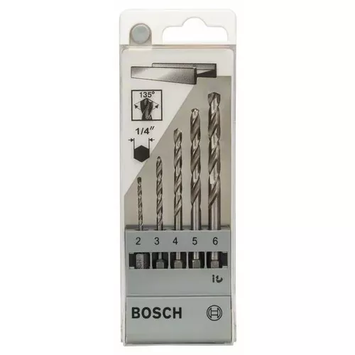 Sada spirálových vrtáků do kovu HSS-G, DIN 338 2–6 mm, 5 kusů BOSCH 2608595517