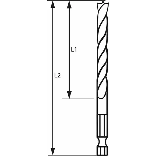 Spirálový vrták do dřeva s šestihrannou stopkou 1/4" BOSCH 2608595518