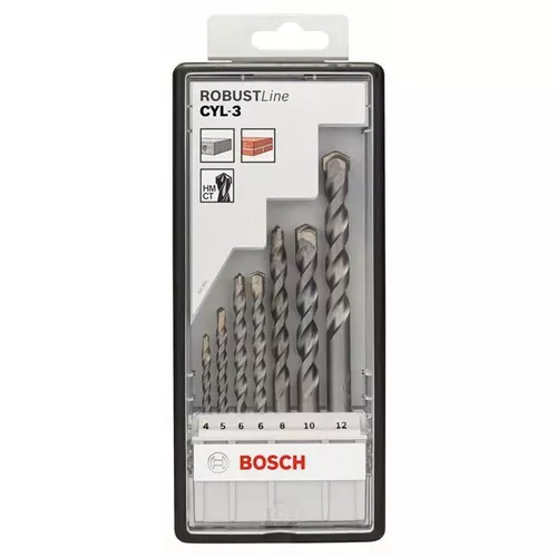 Sada spirálových vrtáků do betonu CYL-3, Robust Line, 4–12 mm, 7 kusů BOSCH 2607010545