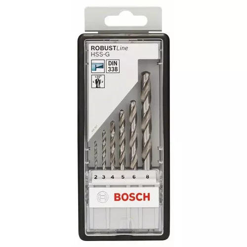 Sada spirálových vrtáků do kovu HSS-G, Robust Line, 135° 2–8 mm, 6 kusů BOSCH 2607010529