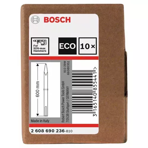 10dílná sada 600mm špičatých sekáčů SDS max  BOSCH 2608690236