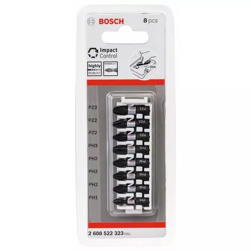 8dílná souprava nástavců Impact Control, 1×PH1;3×PH2;1×PH3;2×PZ2;1×PZ3 BOSCH 2608522323