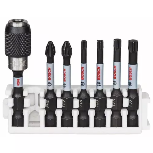 Souprava šroubovacích nástavců Impact Control, 7 kusů, 1×PH2;1×PZ2;1×T15;1×T20;1×T25;1×T30 BOSCH 2608522327