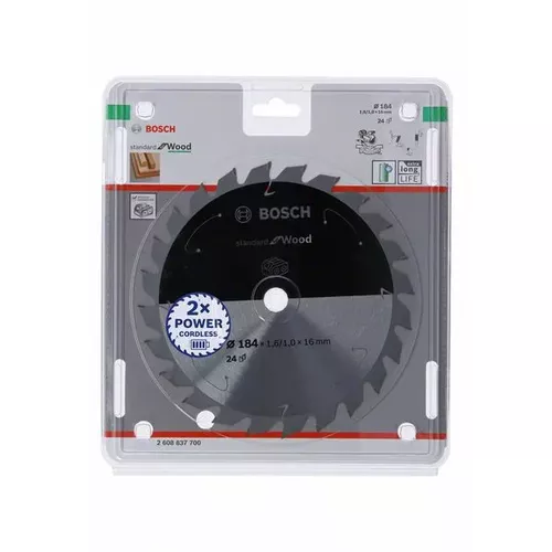 Pilový kotouč Standard for Wood pro akumulátorové pily 184 × 1,6/1 × 16 T24 BOSCH 2608837700