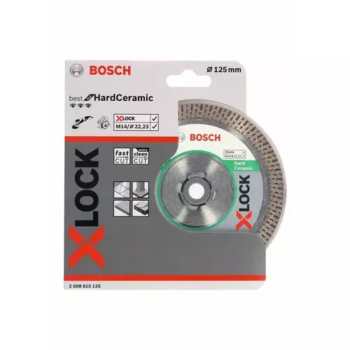 Diamantový řezný kotouč X-LOCK Best for HardCeramic, 125×22,23×1,4×10  BOSCH 2608615135
