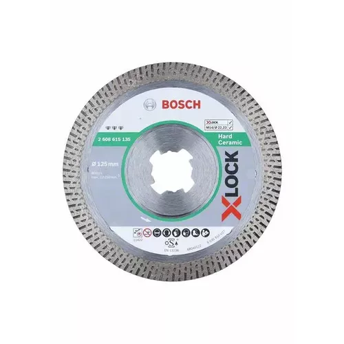 Diamantový řezný kotouč X-LOCK Best for HardCeramic, 125×22,23×1,4×10 BOSCH 2608615135