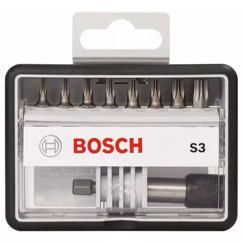 Sada šroubovacích nástavců Robust Line, S T, verze Extra Hard, 8+1 kusů BOSCH 2607002562