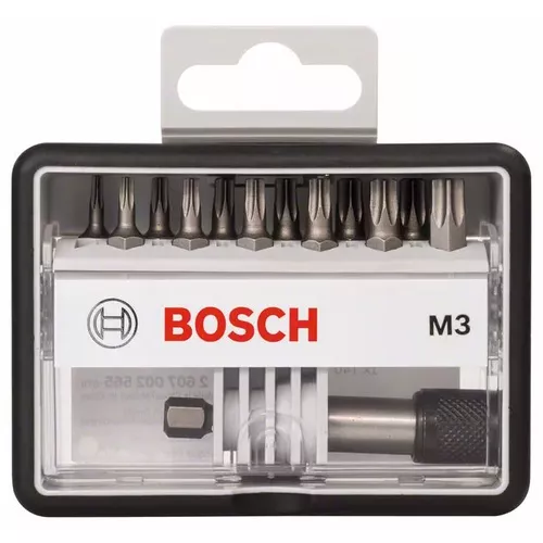 Sada šroubovacích nástavců Robust Line, M T, verze Extra Hard, 12+1 kusů BOSCH 2607002565