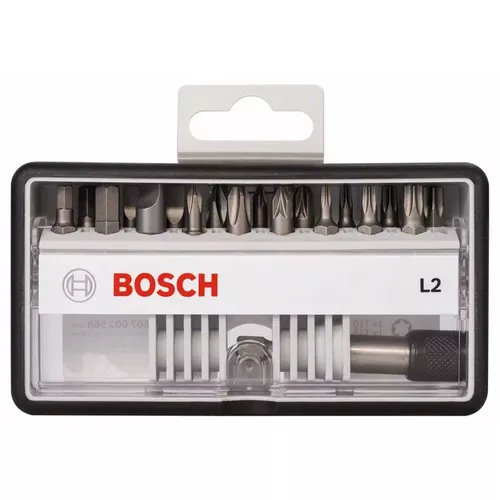 Sada šroubovacích nástavců Robust Line, L PH/PZ/T/S/HEX, verze Extra Hard, 18+1 kusů BOSCH 2607002568