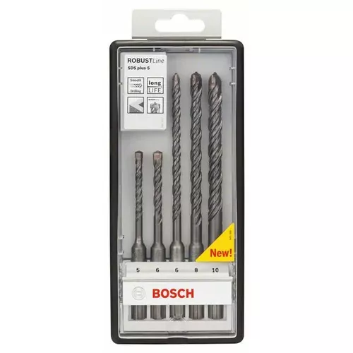 5dílná sada spirálových vrtáků do kladiv Robust Line SDS plus-5, 5–10 mm BOSCH 2607019927