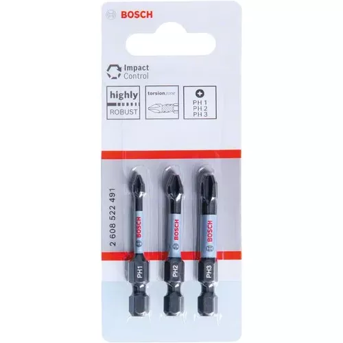 Nástavce Impact Control PH Power Bit, 3 ks BOSCH 2608522491