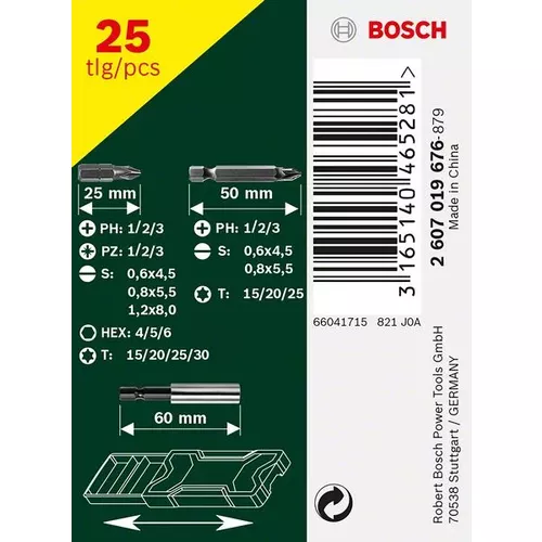  25dílná sada šroubovacích bitů Mini-X-Line BOSCH 2607019676