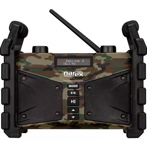 Narex CBT-02 - Přenosné pracovní rádio s funkcí Bluetooth a Powerbanky CAMOUFLAGE 