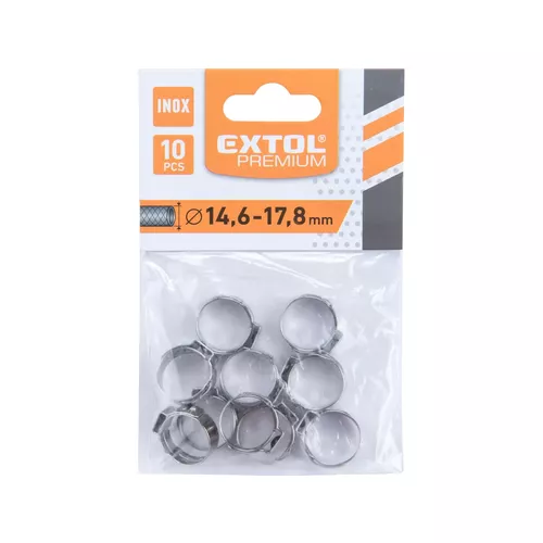 Spona na hadici, 10ks, ⌀17,8mm, inox EXTOL PREMIUM 8865175