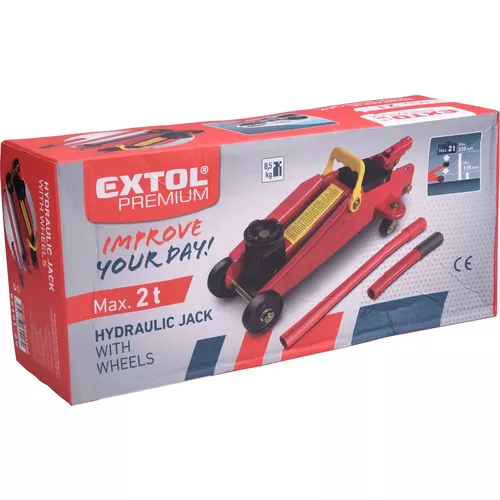 Zvedák hydraulický pojezdový, 2t, zdvih 135-335mm EXTOL PREMIUM 8861400