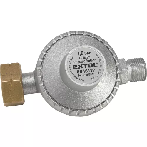 Regulátor tlaku pro hořáky na propan-butan, 1,5bar, výstup závit g3/8"l EXTOL PREMIUM 8848119