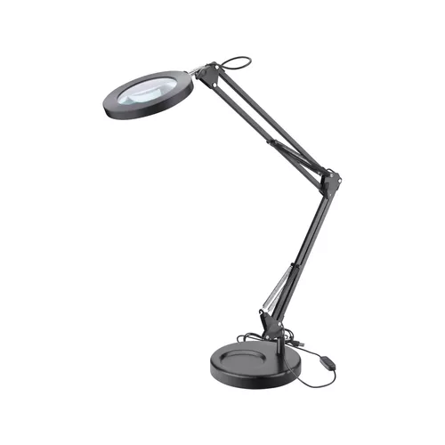 Lampa stolní s lupou, usb napájení, černá, 2400lm, 3 barvy světla, 5x zvětšení EXTOL LIGHT 43160