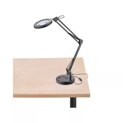 Lampa stolní s lupou, usb napájení, černá, 2400lm, 3 barvy světla, 5x zvětšení EXTOL LIGHT 43160