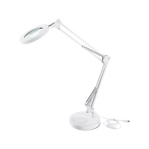 Lampa stolní s lupou, usb napájení, bílá, 2400lm, 3 barvy světla, 5x zvětšení EXTOL LIGHT 43161