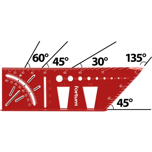 Úhelník truhlářský 3d víceúčelový, 215x72x63mm FORTUM 4784104