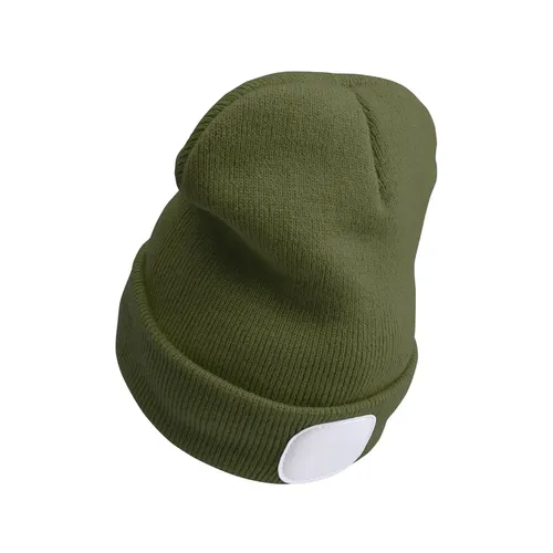 Čepice s čelovkou 4x45lm, usb nabíjení, tmavě zelená, univerzální velikost, 73% acryl a 27% polyester EXTOL LIGHT 43192