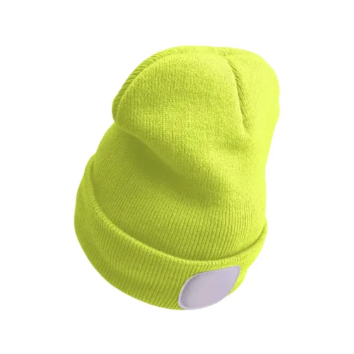 Čepice s čelovkou 4x45lm, usb nabíjení, fluorescentní žlutá, univerzální velikost, 73% acryl a 27% polyester EXTOL LIGHT 43194