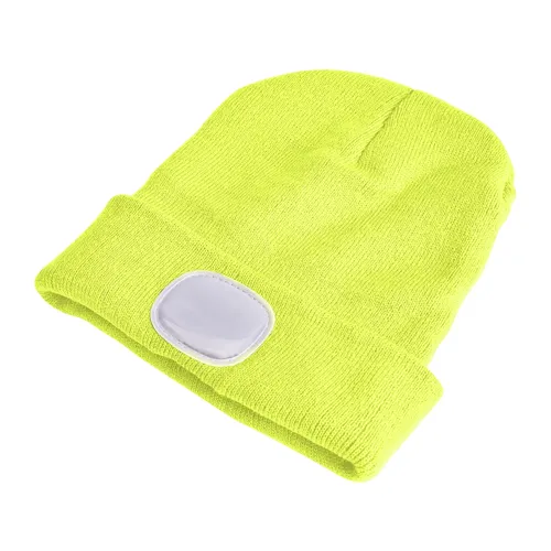 Čepice s čelovkou 4x45lm, usb nabíjení, fluorescentní žlutá, univerzální velikost, 73% acryl a 27% polyester EXTOL LIGHT 43194