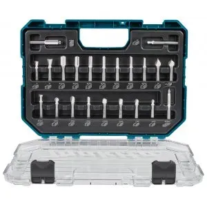 Makita D-74784 sada fréz po zanořovací frézky 8 mm 22 ks v plastovém kufru