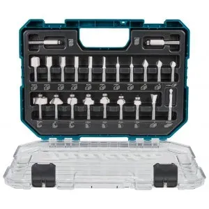 Makita D-74778 sada fréz po zanořovací a jednoruční frézky 8 mm 22 ks v plastovém kufru