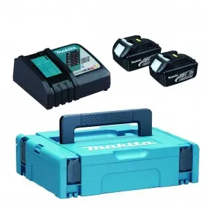 Makita 197952-5 sada Li-ion LXT 18V 2xBL1830B+DC18RC+Makpac=old196693-0