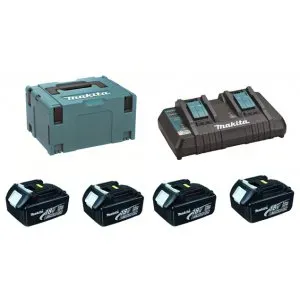 Makita 197970-3 sada Li-ion LXT 18V 4ksBL1830B+1ksDvojnabíječkaDC18RD+1ksMakpac