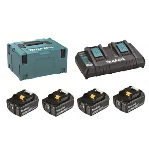 Makita 198091-4 sada Li-ion LXT 18V 4ksBL1860B+1ksDvojnabíječkaDC18RD+1ksMakpac