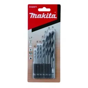 Makita D-62371 sada vrtáků šestihran 1/4" do dřeva 9 ks v plastové krabičce