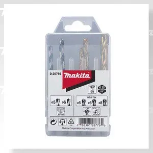 Makita D-20769 sada vrtáků do kovu/dřeva 5;6;8/5;6mm, stopka HEX 1/4", 5ks