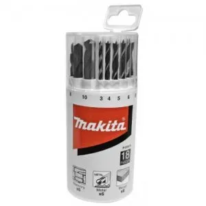 Makita P-23818 sada vrtáků s válcovou stopkou do kovu/dřeva/zdiva 18 ks v plastové krabičce