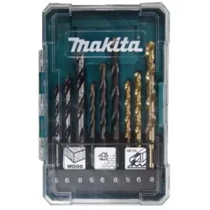 Makita D-71962 sada vrtáků s válcovou stopkou do kovu/dřeva/zdiva 9 ks v plastové krabičce