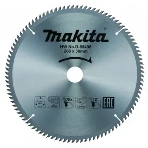 Makita D-65408 kotouč pilový dřevo TCT 260x2.6x30mm 100Z STOP