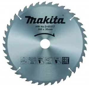 Makita D-65377 kotouč pilový dřevo TCT 260x2.6x30mm 40Z