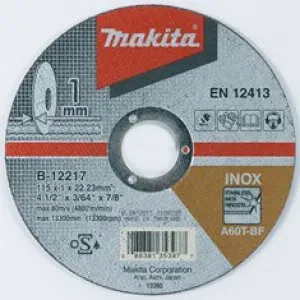 Makita B-12217 kotouč řezný nerez 115x1x22.23mm = old P-53001, new E-03034