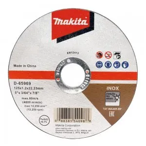 Makita D-65969-12 kotouč řezný nerez 125x1.0x22.23mm, 12ks