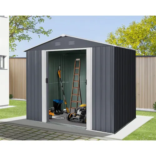 Riwall PRO RMSA 6x8 Anthracite zahradní domek kovový 2,4 x 1,7 m se sedlovou střechou Antracit