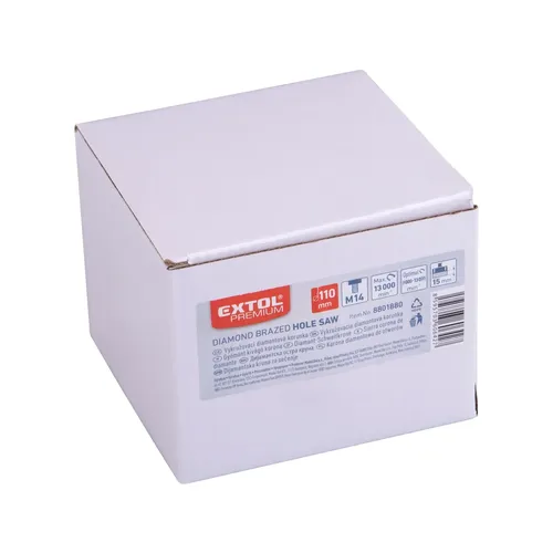 Korunka vykružovací diamantová, o 110mm, závit m14 EXTOL PREMIUM 8801880
